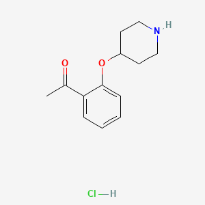 molecular formula C13H18ClNO2 B1397676 1-(2-(Piperidin-4-yloxy)phenyl)ethanone hydrochloride CAS No. 1188375-07-6