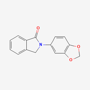 molecular formula C15H11NO3 B13976853 2-(2H-1,3-Benzodioxol-5-yl)-2,3-dihydro-1H-isoindol-1-one CAS No. 89313-74-6