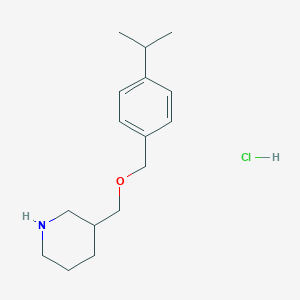 molecular formula C16H26ClNO B1397688 3-{[(4-Isopropylbenzyl)oxy]methyl}piperidine hydrochloride CAS No. 1220017-63-9