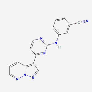 3-[(4-Pyrazolo[1,5-b]pyridazin-3-yl-2-pyrimidinyl)amino]benzonitrile