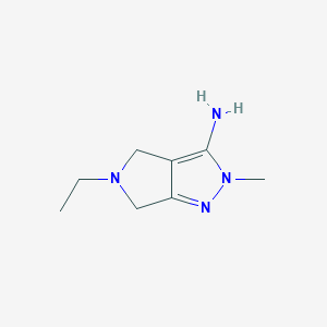 molecular formula C8H14N4 B13976909 5-Ethyl-2-methyl-2,4,5,6-tetrahydropyrrolo[3,4-c]pyrazol-3-amine 