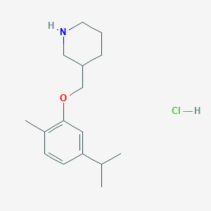 molecular formula C16H26ClNO B1397691 3-[(5-Isopropyl-2-methylphenoxy)methyl]piperidine hydrochloride CAS No. 1220033-69-1