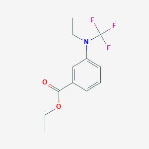 molecular formula C12H14F3NO2 B13976953 Ethyl 3-(ethyl(trifluoromethyl)amino)benzoate 