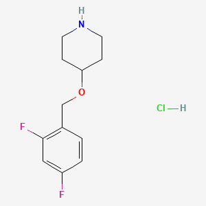 molecular formula C12H16ClF2NO B1397700 4-[(2,4-Difluorobenzyl)oxy]piperidine hydrochloride CAS No. 1220034-23-0