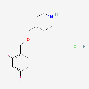 molecular formula C13H18ClF2NO B1397701 4-{[(2,4-Difluorobenzyl)oxy]methyl}piperidine hydrochloride CAS No. 1220036-38-3