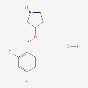 molecular formula C11H14ClF2NO B1397702 3-[(2,4-Difluorobenzyl)oxy]pyrrolidine hydrochloride CAS No. 1220035-48-2