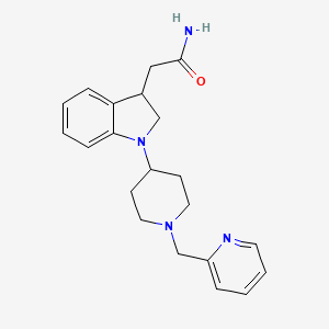 molecular formula C21H26N4O B13977026 2-[1-[1-(Pyridin-2-ylmethyl)piperidin-4-yl]-2,3-dihydroindol-3-yl]acetamide 