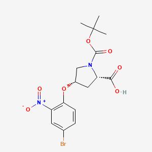 molecular formula C16H19BrN2O7 B1397703 (2S,4S)-4-(4-溴-2-硝基苯氧基)-1-(叔丁氧羰基)-2-吡咯烷甲酸 CAS No. 1354485-58-7