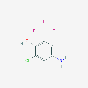 molecular formula C7H5ClF3NO B13977053 4-Amino-2-chloro-6-(trifluoromethyl)phenol 