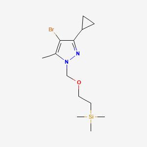 molecular formula C13H23BrN2OSi B13977058 4-Bromo-3-cyclopropyl-5-methyl-1-((2-(trimethylsilyl)ethoxy)methyl)-1H-pyrazole 