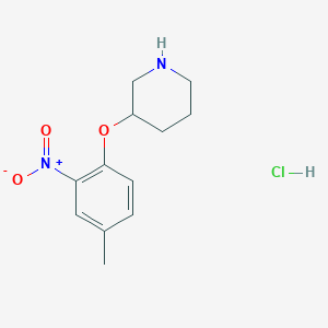 B1397709 3-(4-Methyl-2-nitrophenoxy)piperidine hydrochloride CAS No. 1220034-58-1