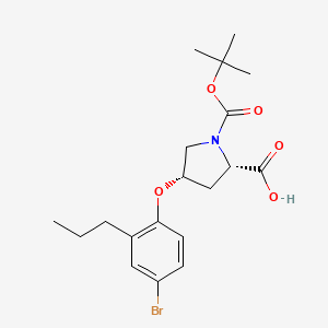 B1397715 (2S,4S)-4-(4-Bromo-2-propylphenoxy)-1-(tert-butoxycarbonyl)-2-pyrrolidinecarboxylic acid CAS No. 1354484-81-3