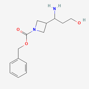 molecular formula C14H20N2O3 B13977185 Benzyl 3-(1-amino-3-hydroxypropyl)azetidine-1-carboxylate 