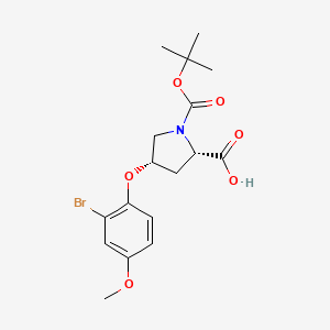 B1397719 (2S,4S)-4-(2-Bromo-4-methoxyphenoxy)-1-(tert-butoxycarbonyl)-2-pyrrolidinecarboxylic acid CAS No. 1354484-77-7