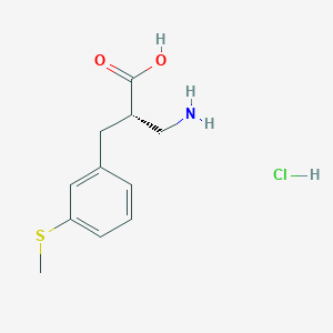 molecular formula C11H16ClNO2S B13977213 (s)-3-Amino-2-(3-(methylthio)benzyl)propanoic acid hcl 