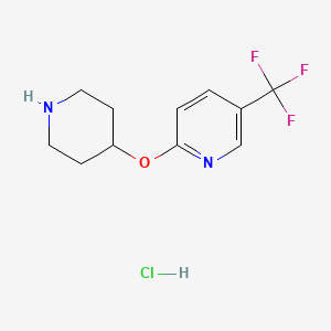 molecular formula C11H14ClF3N2O B1397722 2-(4-哌啶氧基)-5-(三氟甲基)吡啶盐酸盐 CAS No. 1219979-10-8