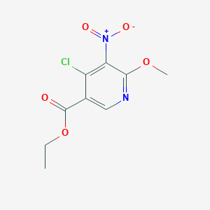 molecular formula C9H9ClN2O5 B1397725 4-氯-6-甲氧基-5-硝基吡啶-3-羧酸乙酯 CAS No. 1210835-76-9