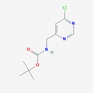 molecular formula C10H14ClN3O2 B1397726 Tert-butyl N-[(6-chloropyrimidin-4-YL)methyl]carbamate CAS No. 1389264-32-7