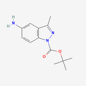 molecular formula C13H17N3O2 B1397729 tert-Butyl 5-amino-3-methyl-1H-indazole-1-carboxylate CAS No. 599183-32-1