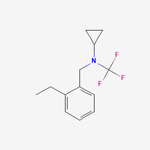 molecular formula C13H16F3N B13977296 N-(2-ethylbenzyl)-N-(trifluoromethyl)cyclopropanamine 