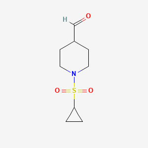 molecular formula C9H15NO3S B1397734 1-(环丙烷磺酰基)哌啶-4-甲醛 CAS No. 1036738-94-9