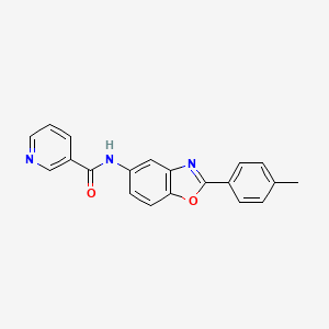 N-[2-(4-Methylphenyl)-1,3-benzoxazol-5-yl]pyridine-3-carboximidic acid