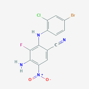 B1397741 4-Amino-2-(4-bromo-2-chlorophenylamino)-3-fluoro-5-nitrobenzonitrile CAS No. 917980-13-3
