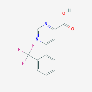 molecular formula C12H7F3N2O2 B13977429 6-[2-(Trifluoromethyl)phenyl]pyrimidine-4-carboxylic acid 