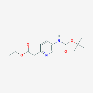 B1397745 Ethyl 2-(5-((tert-butoxycarbonyl)amino)pyridin-2-yl)acetate CAS No. 921940-82-1