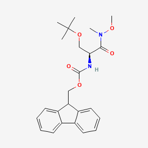 molecular formula C24H30N2O5 B1397749 9H-芴-9-基甲基 N-[(1S)-2-(叔丁氧基)-1-[甲氧基(甲基)氨基羰基]乙基]氨基甲酸酯 CAS No. 439685-19-5