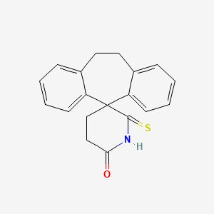 molecular formula C19H17NOS B13977505 Spiro(5H-dibenzo(a,d)cycloheptene-5,3'-piperidin)-6'-one, 10,11-dihydro-2'-thioxo- CAS No. 64036-47-1