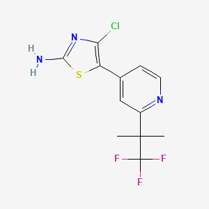 molecular formula C12H11ClF3N3S B1397760 4-Chloro-5-(2-(1,1,1-trifluoro-2-methylpropan-2-yl)pyridin-4-yl)thiazol-2-amine CAS No. 1217486-93-5
