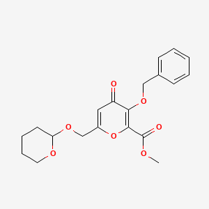 Methyl 4-oxo-3-(phenylmethoxy)-6-[[(tetrahydro-2H-pyran-2-yl)oxy]methyl]-4H-pyran-2-carboxylate