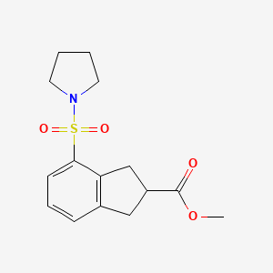 methyl 4-(pyrrolidin-1-ylsulfonyl)-2,3-dihydro-1H-indene-2-carboxylate