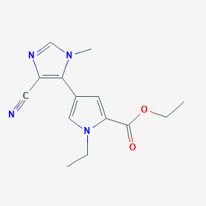 Ethyl 4-(4-cyano-1-methyl-1H-imidazol-5-yl)-1-ethyl-1H-pyrrole-2-carboxylate