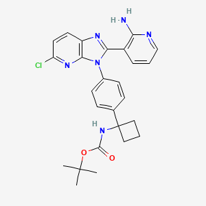 molecular formula C26H27ClN6O2 B13977752 tert-butyl (1-(4-(2-(2-aminopyridin-3-yl)-5-chloro-3H-imidazo[4,5-b]pyridin-3-yl)phenyl)cyclobutyl)carbamate 