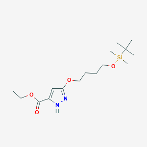 ethyl 3-[4-[tert-butyl(dimethyl)silyl]oxybutoxy]-1H-pyrazole-5-carboxylate