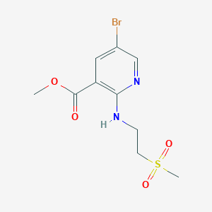 molecular formula C10H13BrN2O4S B1397776 5-溴-2-(2-(甲磺酰基)乙氨基)烟酸甲酯 CAS No. 1220419-60-2