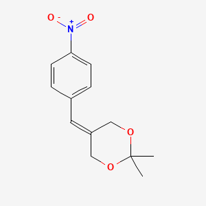 molecular formula C13H15NO4 B13977760 2,2-Dimethyl-5-[(4-nitrophenyl)methylidene]-1,3-dioxane CAS No. 104143-49-9