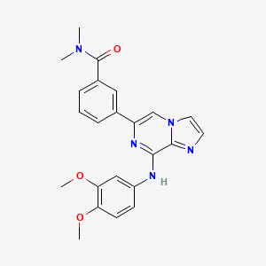 3-[8-(3,4-dimethoxyanilino)imidazo[1,2-a]pyrazin-6-yl]-N,N-dimethylbenzamide