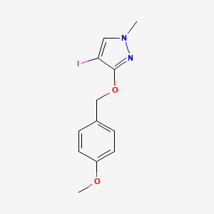 molecular formula C12H13IN2O2 B13977864 4-Iodo-3-((4-methoxybenzyl)oxy)-1-methyl-1H-pyrazole 