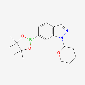 molecular formula C18H25BN2O3 B1397796 1-(四氢-吡喃-2-基)-6-(4,4,5,5-四甲基-[1,3,2]二氧杂硼环己烷-2-基)-1H-吲唑 CAS No. 1158680-98-8
