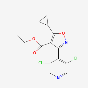 molecular formula C14H12Cl2N2O3 B1397799 Ethyl 5-cyclopropyl-3-(3,5-dichloro-4-pyridinyl)-4-isoxazolecarboxylate CAS No. 1020569-94-1