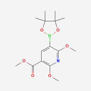 molecular formula C15H22BNO6 B1397836 2,6-二甲氧基-5-(4,4,5,5-四甲基-1,3,2-二氧杂硼环-2-基)烟酸甲酯 CAS No. 1220423-76-6