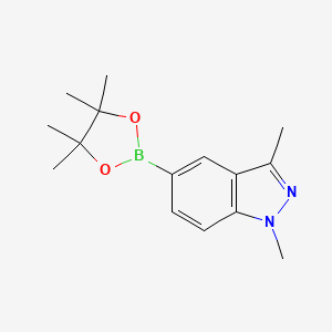 molecular formula C15H21BN2O2 B1397840 1,3-二甲基-5-(4,4,5,5-四甲基-1,3,2-二氧杂硼环-2-基)-1H-吲唑 CAS No. 1220696-53-6