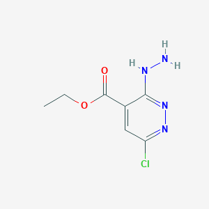 molecular formula C7H9ClN4O2 B1397845 6-氯-3-肼基吡哒嗪-4-羧酸乙酯 CAS No. 1073488-86-4