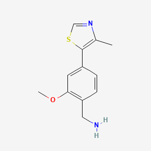 (2-Methoxy-4-(4-methylthiazol-5-yl)phenyl)methanamine