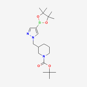 molecular formula C20H34BN3O4 B1397856 3-[4-(4,4,5,5-四甲基-[1,3,2]二氧杂硼环-2-基)-吡唑-1-基甲基]-哌啶-1-羧酸叔丁酯 CAS No. 1092563-71-7