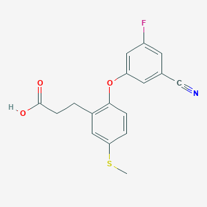 3-[2-(3-Cyano-5-fluorophenoxy)-5-methylsulfanylphenyl]propanoic acid