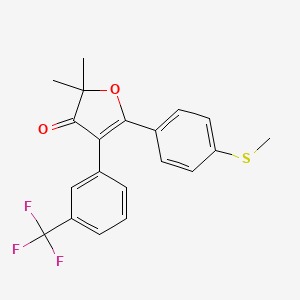 2,2-dimethyl-5-(4-(methylthio)phenyl)-4-(3-(trifluoromethyl)phenyl)furan-3(2H)-one